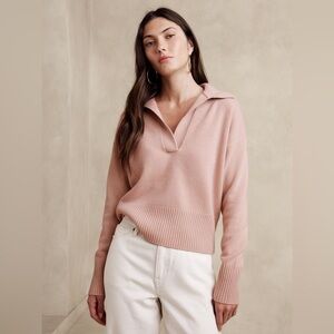 $200 BANANA REPUBLIC Cashmere “Luna” Sweater Top in Blush Women’s